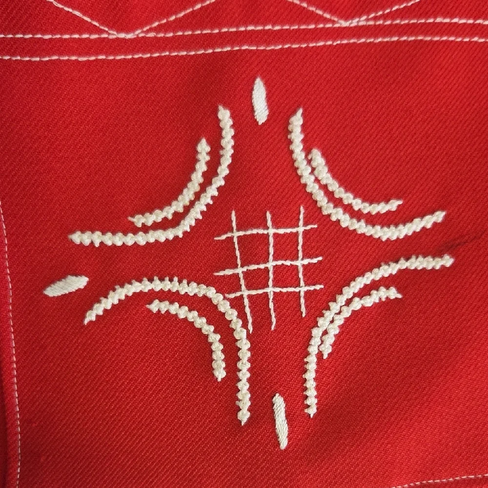 Red Embroidered Button-Front Tunic - Picture 5 of 5